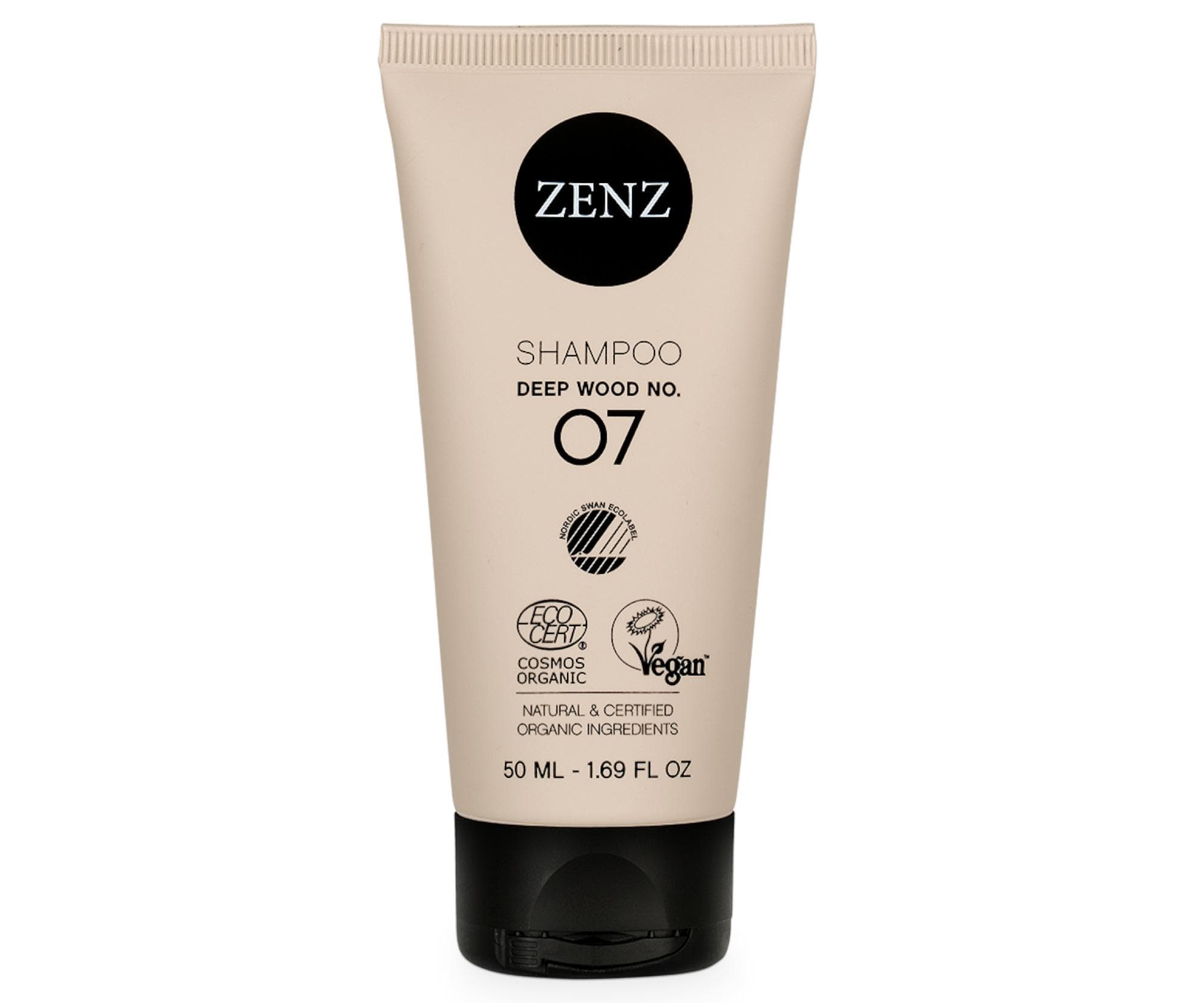 Szampon nawilżający do włosów suchych i kręconych Zenz Deep Wood No. 07 -