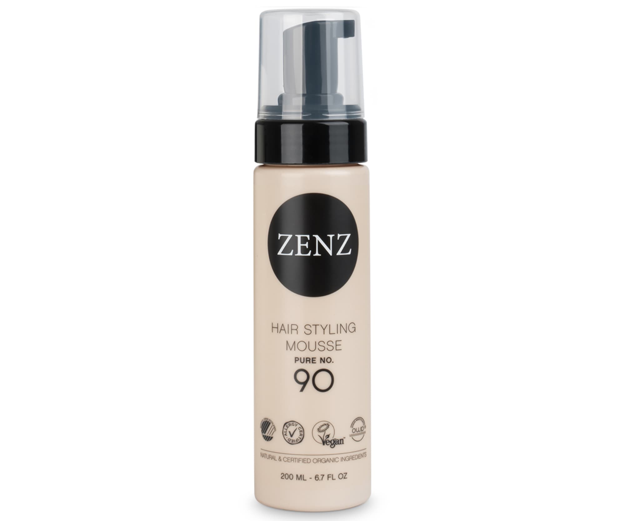 Pianka do stylizacji włosów nadająca objętość i teksturę Zenz Hair Styling Mousse Pure No. 90 -