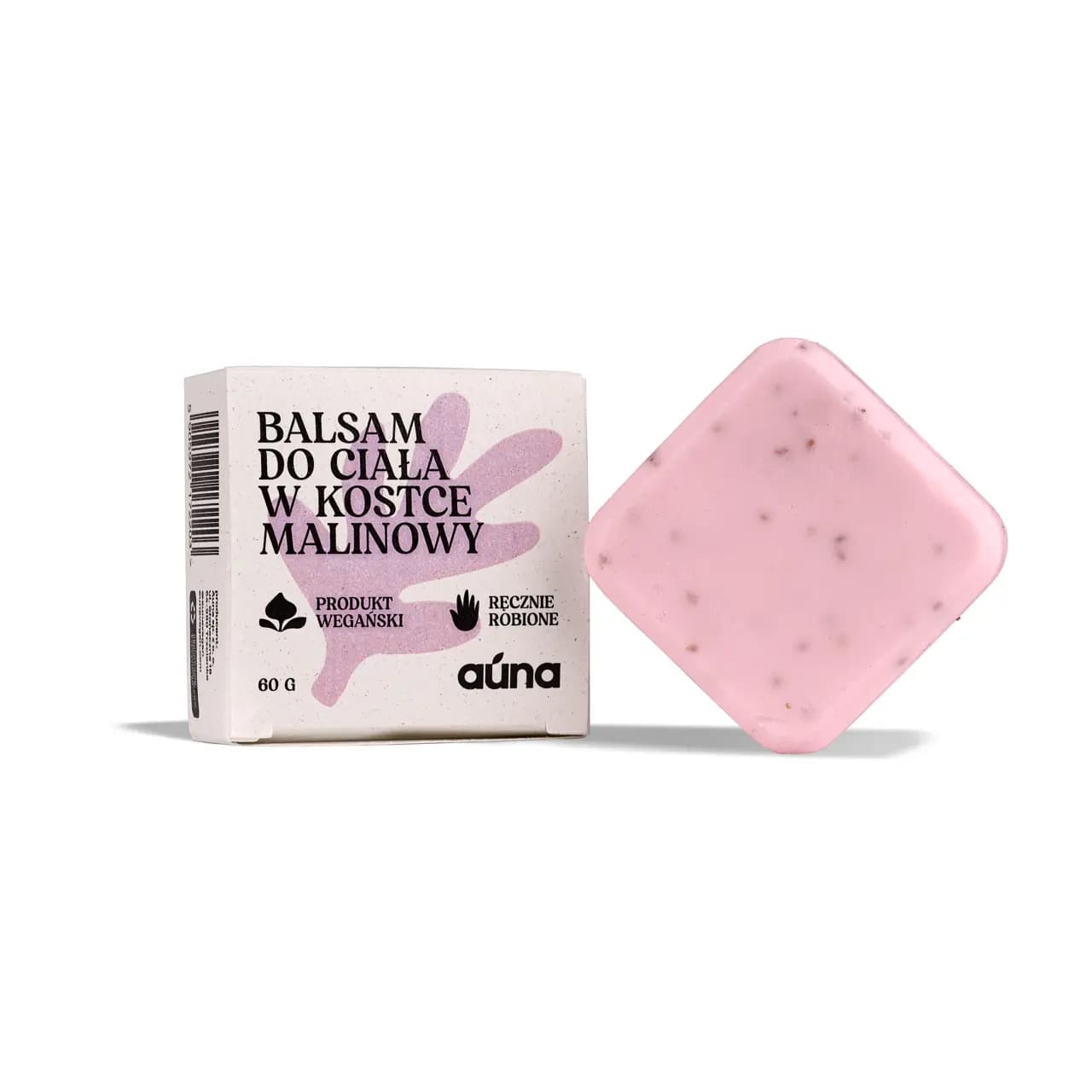 Balsam do ciała w kostce MALINOWY z delikatym efektem peelingującym