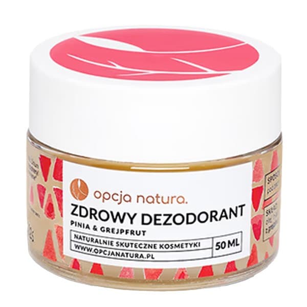 Naturalny dezodorant w kremie - zdrowy dezodorant Pinia & Grejpfrut Opcja Natura