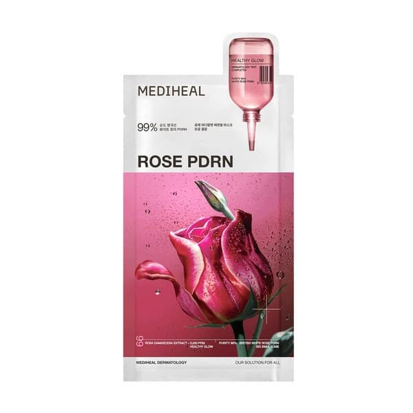 Rose PDRN Essential Mask - Maska w płacie zwężająca pory z ekstraktem z róży damasceńskiej
