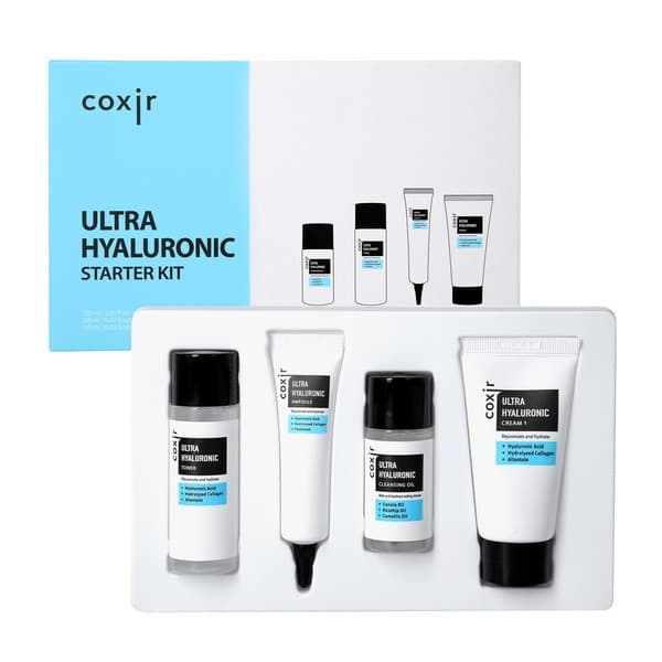 Zestaw Coxir Ultra Hyaluronic, olejek do demakijażu, + tonik, + ampułka, + krem