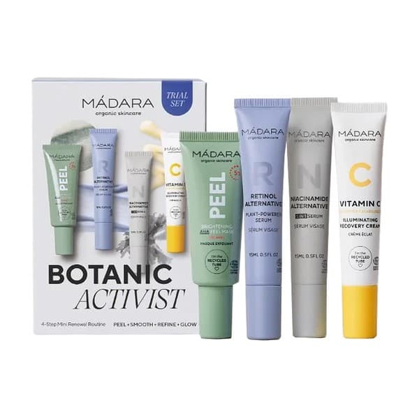 Zestaw Madara Botanic Activist, serum przeciwzmarszczkowe, + serum naturalne, + maska peelingująca, + krem z witaminą C
