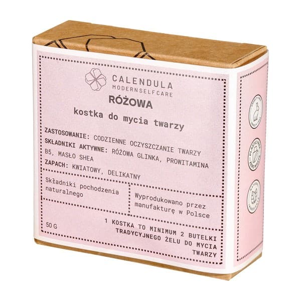 Modern Self Care, różowa kostka do mycia twarzy