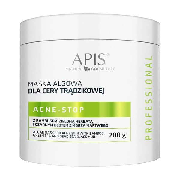 Acne-stop Maska algowa dla cery trądzikowej z bambusem, zieloną herbatą i czarnym błotem