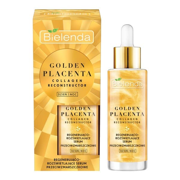 Golden Placenta Collagen Reconstructor, regenerująco-rozświetlające serum przeciwzmarszczkowe