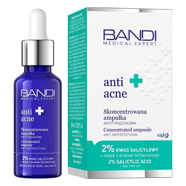 Anti-Acne, skoncentrowana ampułka antytrądzikowa, 2% kwas salicylowy