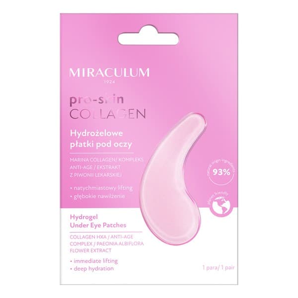 Miraculum Pro-Skin Collagen, płatki hydrożelowe pod oczy