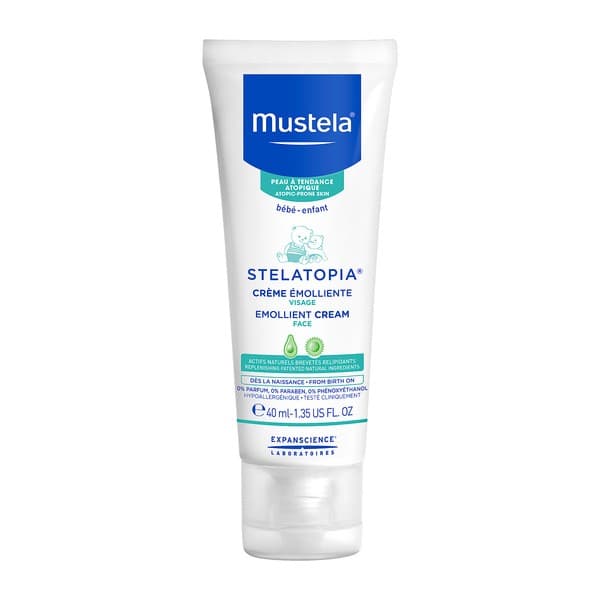 Stelatopia Emollient | Krem emolient do twarzy dla dzieci i niemowląt ze skórą skłonną do atopii