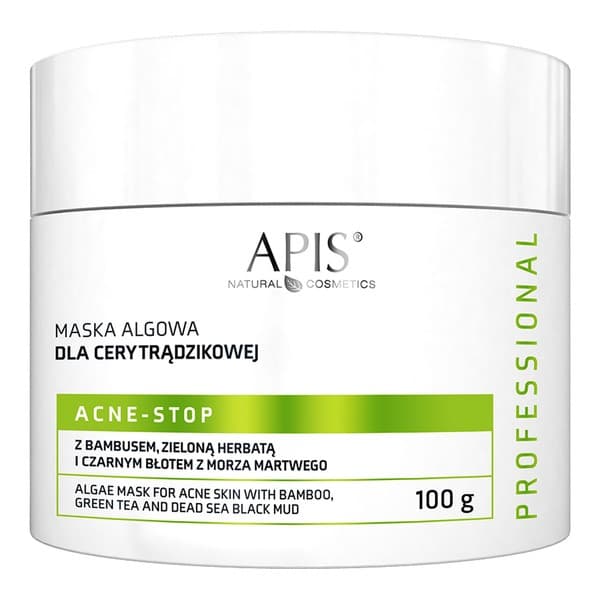 Acne-stop Maska algowa dla cery trądzikowej z bambusem, zieloną herbatą i czarnym błotem