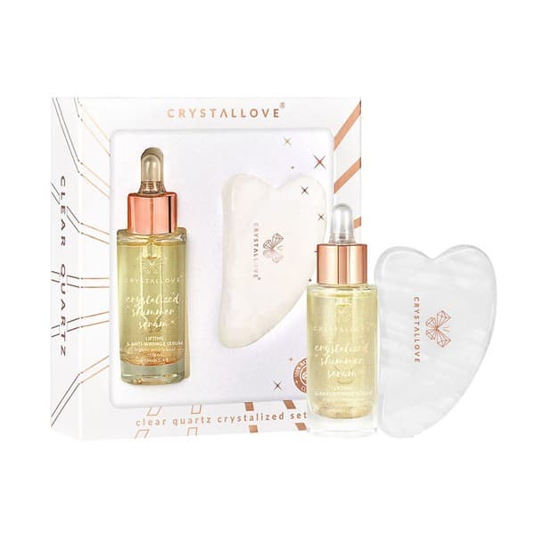 Zestaw Crystallove, serum do twarzy z kryształem górskim, + płytka do masażu gua sha