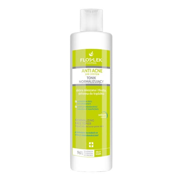 Flos-Lek Anti Acne 24H, tonik normalizujący do skóry mieszanej, tłustej i trądzikowej