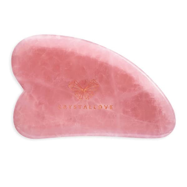 Płytka do masażu twarzy gua sha z kwarcu różowego - kamień miłości Crystallove