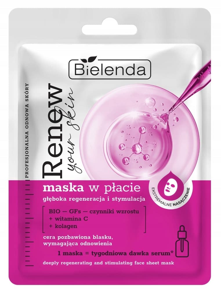 RENEW YOUR SKIN MASKA W PŁACIE PROFESJONALNA ODNOWA SKÓRY GŁĘBOKA REGENERACJA I STYMULACJA