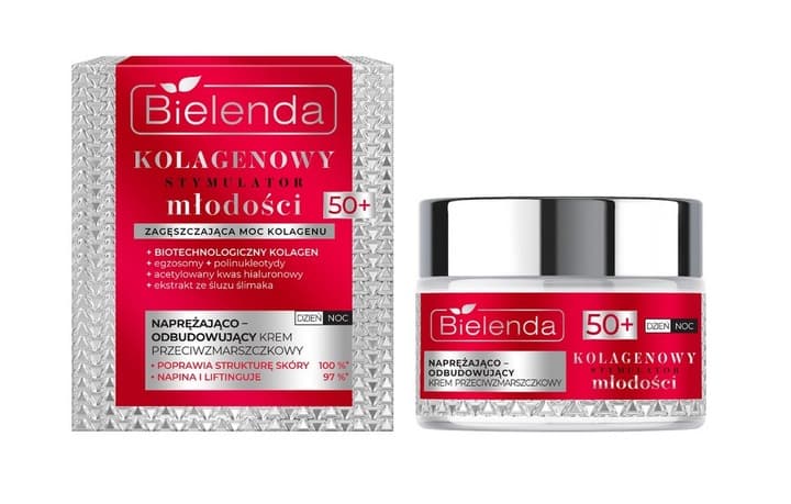 KOLAGENOWY STYMULATOR MŁODOŚCI KREM NAPRĘŻAJĄCO-ODBUDOWUJĄCY Z KOLAGENEM 50+ produkt bez kartonowego opakowania