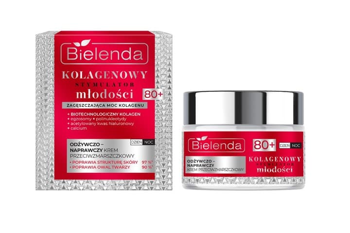 KOLAGENOWY STYMULATOR MŁODOŚCI KREM ODŻYWCZO-NAPRAWCZY Z KOLAGENEM NA DZIEŃ I NA NOC 80+