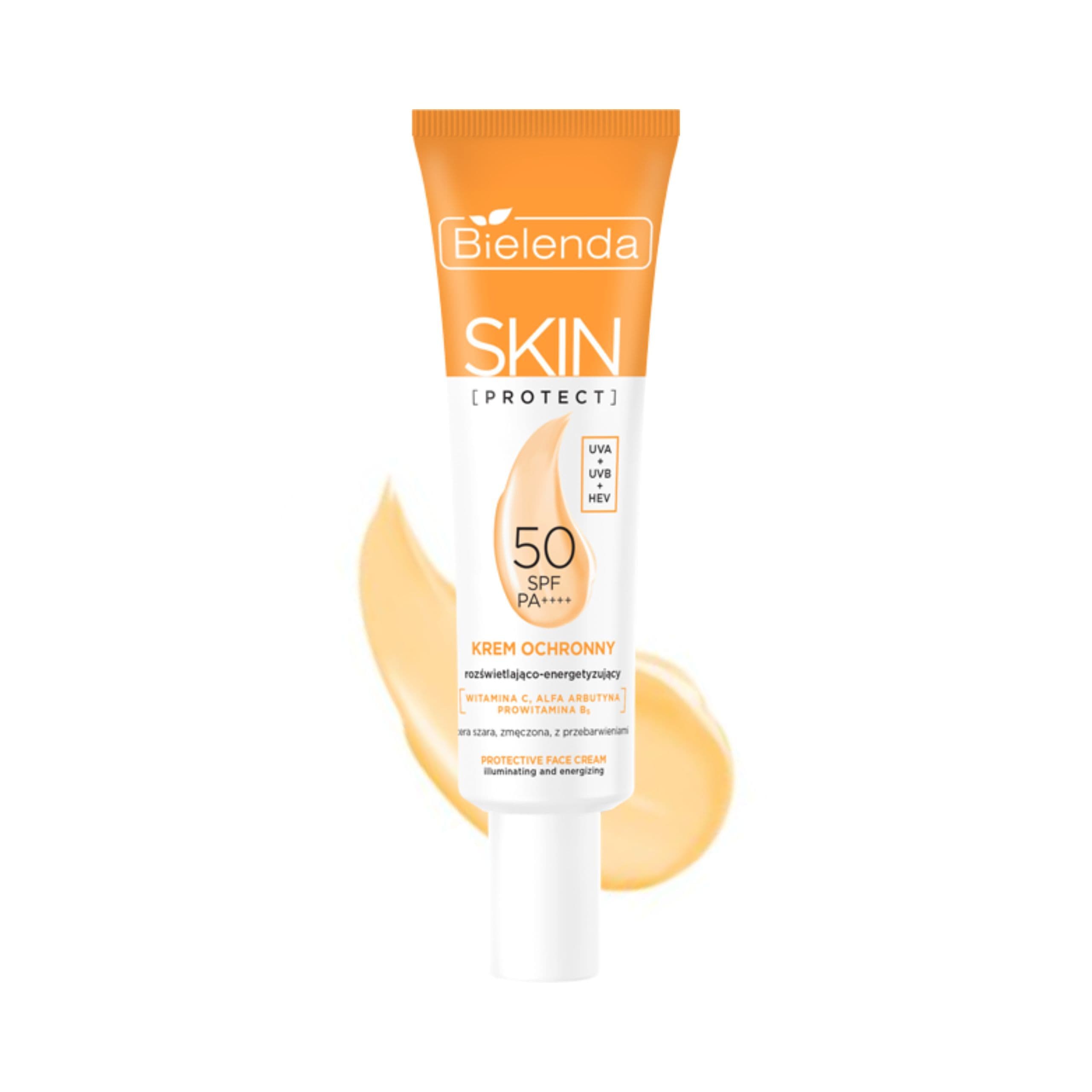 Krem ochronny SPF 50 rozświetlająco - energetyzujący, PA++++, UVA + UVB + HEV