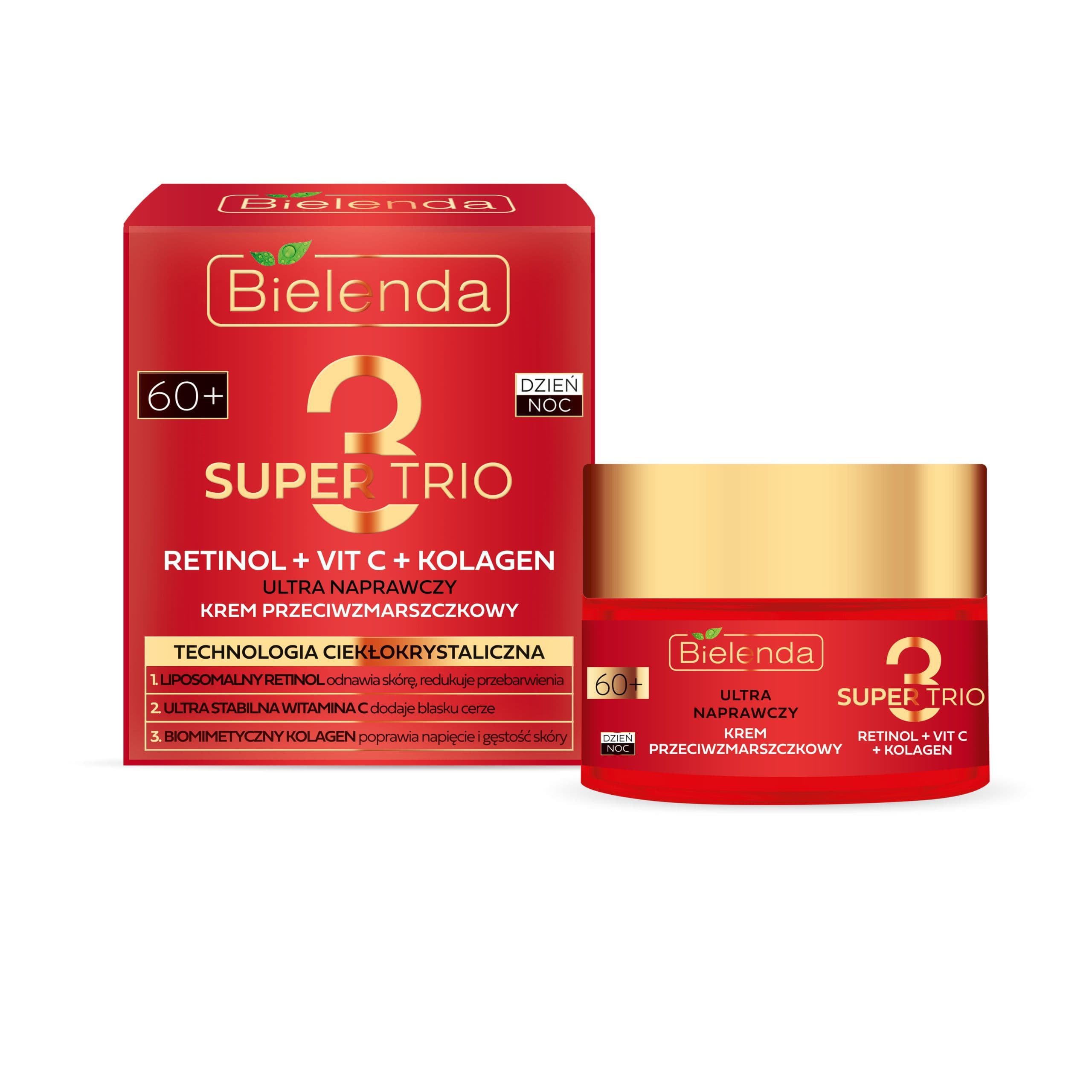 Ultra naprawczy krem przeciwzmarszczkowy RETINOL + VIT C + KOLAGEN 60+, dzień/ noc