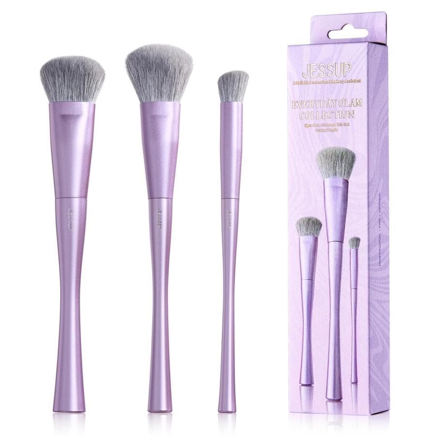 Everyday Glam T513 Luxury Purple Face Coverage Trio — zestaw pędzli do twarzy