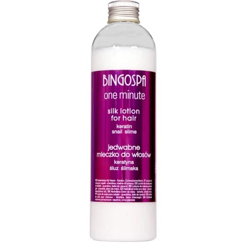 One Minute - Silk Lotion for Hair - Jedwabne mleczko do włosów z keratyną i śluzem ślimaka -
