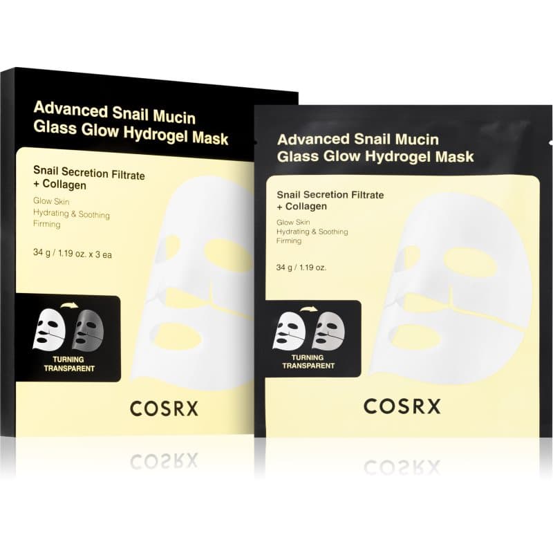 Advanced Snail Mucin - Glass Glow Hydrogel Mask - Zestaw 3 masek do twarzy ze śluzem ślimaka -