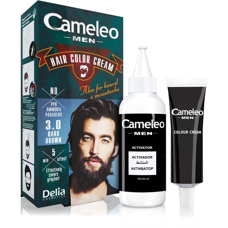 DELIA CAMELEO MEN HAIR COLOR CREAM Farba do włosów dla mężczyzn 3.0 Ciemny brąz