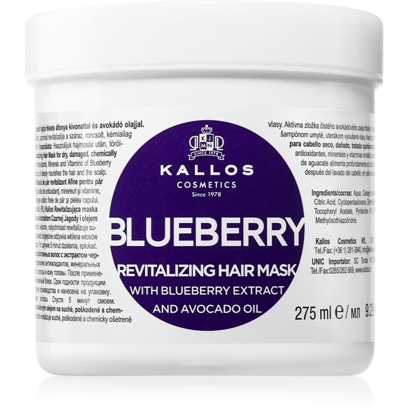KJMN Professional Blueberry maseczka rewitalizująca do włosów suchych, zniszczonych i po zabiegach chemicznych