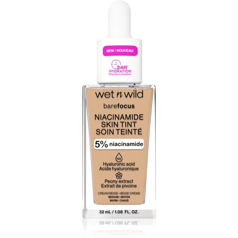 BareFocus Niacinamide Skin Tint lekki podkład nawilżający odcień Cream Beige (Warm)