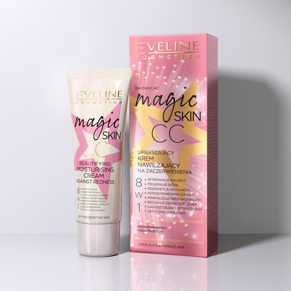EVELINE Magic Skin CC upiększający krem nawilżający na zaczerwienienia 8w1