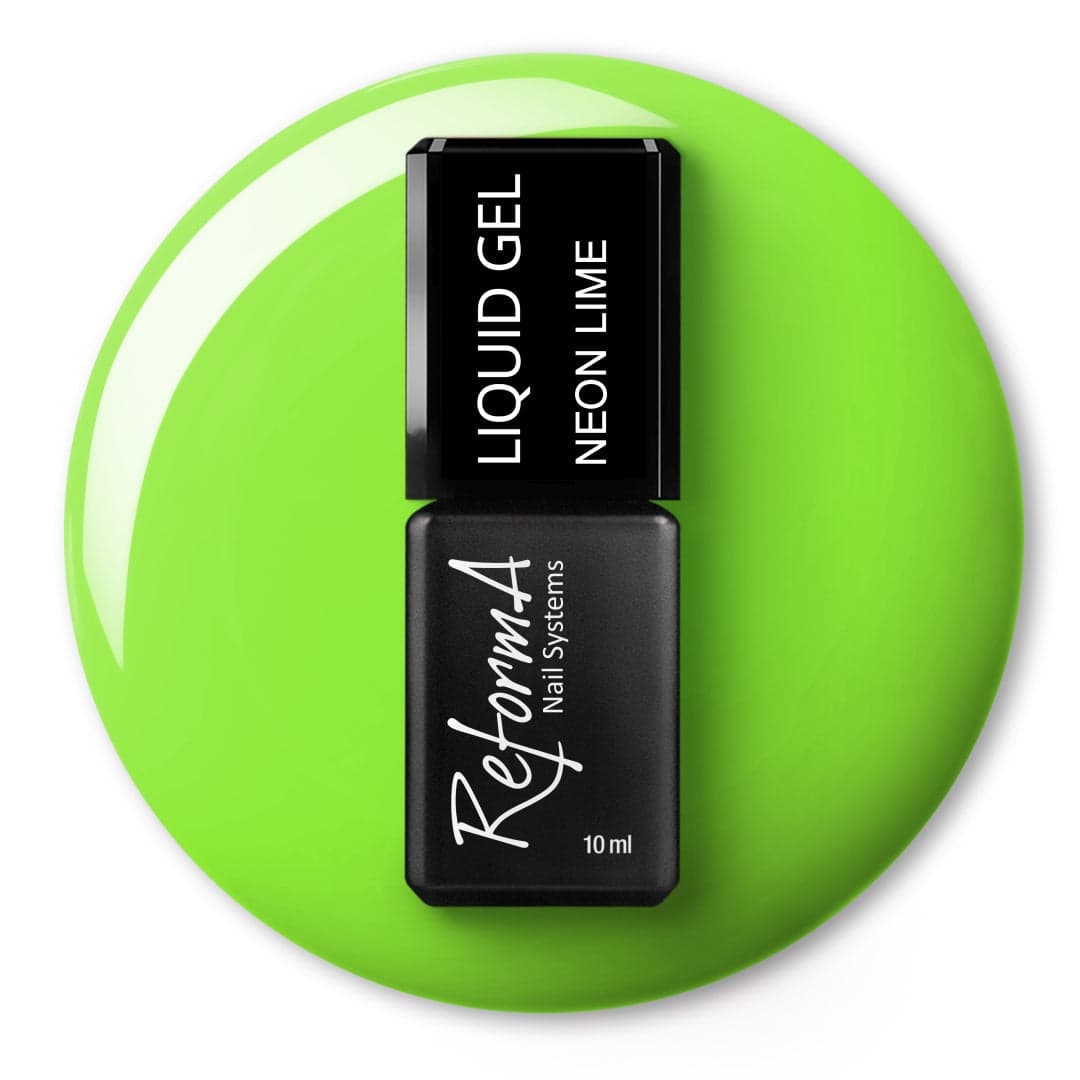 Żel w pędzelku, do szybkiego uzupełniania, zielony, neonowy, jaskrawy, kolorowy żel w butelce Liquid Gel - Neon Lime