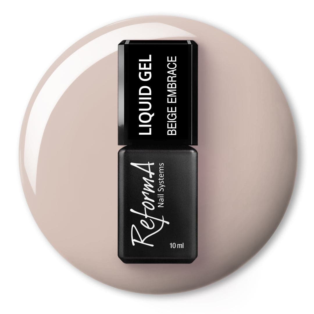 Żel w pędzelku, do szybkiego uzupełniania, beżowy, kolorowy, nude żel w butelce Liquid Gel - Beige Embrace