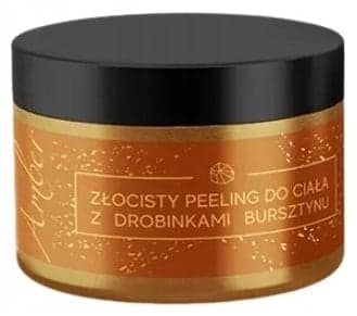 Złocisty peeling do ciała z drobinkami bursztynu