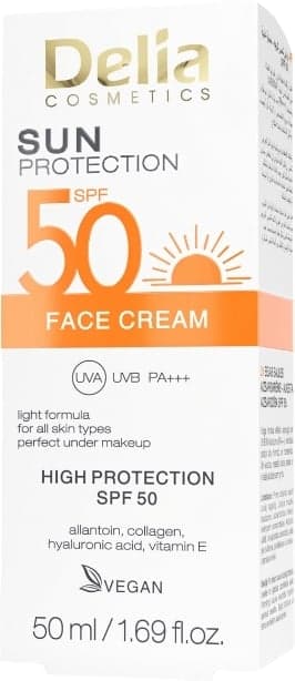 Lekki krem do twarzy SPF50 SUN PROTECTION z kwasem hialuronowym