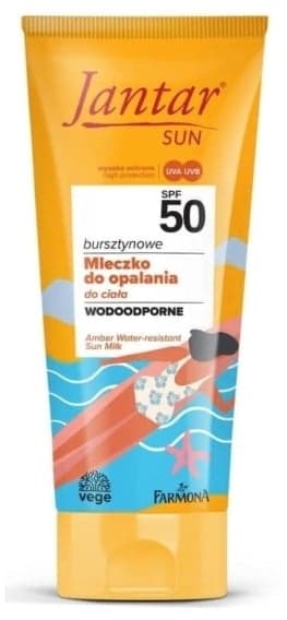 JANTAR SUN Bursztynowe Mleczko do opalania do ciała wodoodporne SPF 50