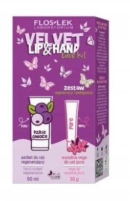 Lip & Hand Care VELVET — zestaw sorbetu do rąk i pomadki Pure
