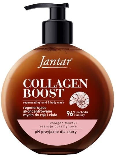 Jantar Collagen Boost Regenerujące Mydło do rąk i ciała z esencją bursztynową i kolagenem morskim