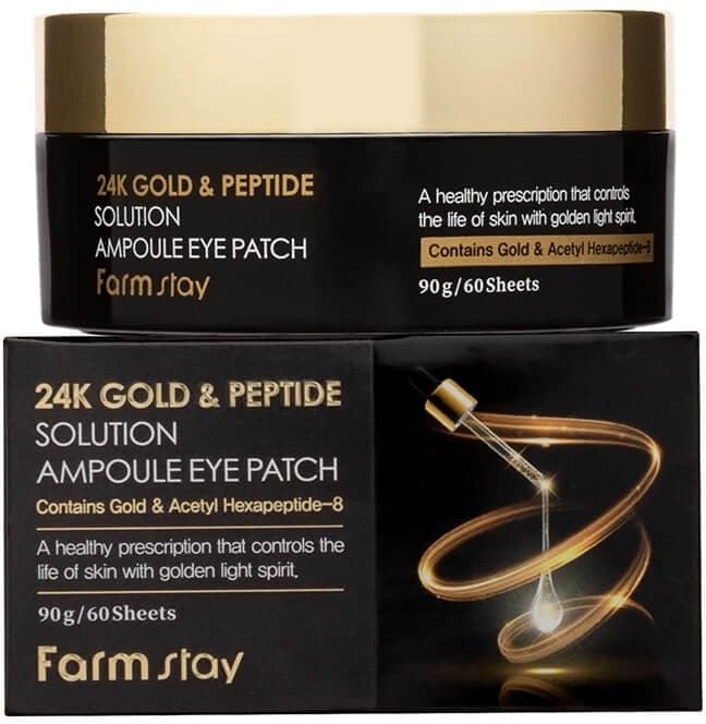 24K Gold & Peptide Solution Ampoule Eye Patch Płatki pod oczy z 24-karatowym złotem i peptydami