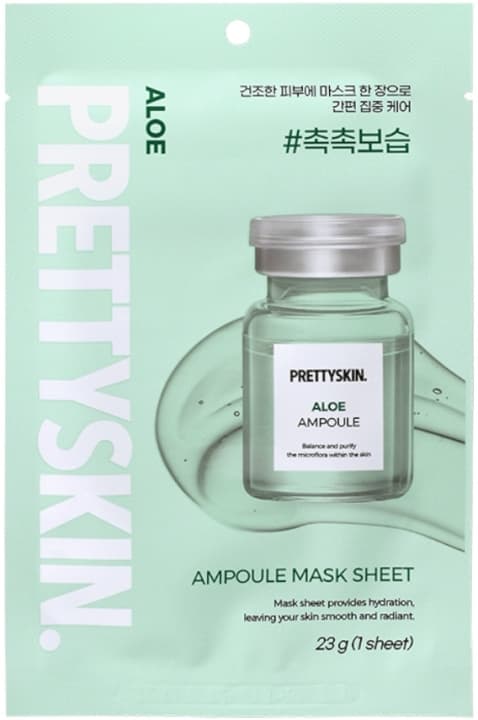 AMPOULE Mask Sheet ALOE nawilżająco-kojąca koreańska maseczka w płachcie z aloesem i kwasem hialuronowym