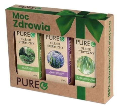 naturalne olejki eteryczne zestaw MOC ZDROWIA Pichtowy + Lawendowy + Eukaliptusowy