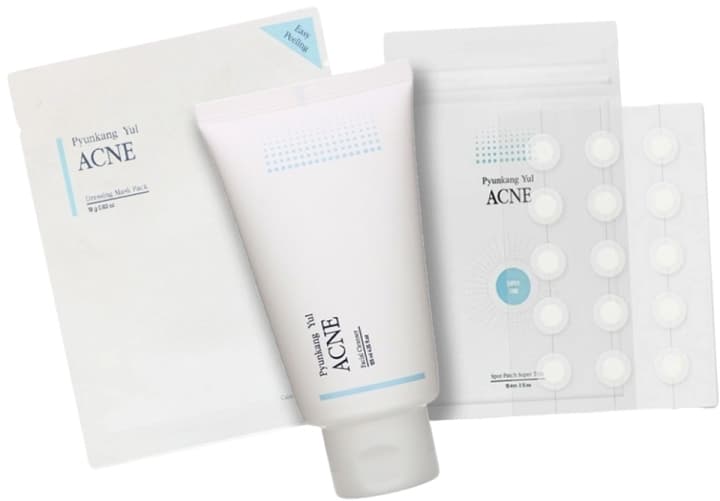 Pyunkang Yul - ACNE Facial Cleanser + ACNE Spot Patch Super Thin + Acne Dressing Mask Pack