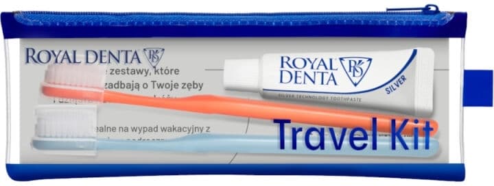 DENTA Travel Kit SILVER zestaw podróżny 2 x szczoteczka + pasta