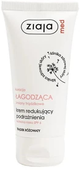 kuracja łagodząca zmiany trądzikowe krem redukujący podrażnienia ochrona niska SPF 6 Ziaja
