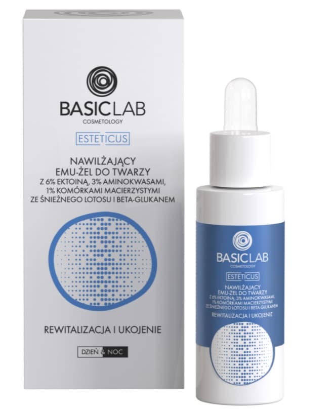 Cosmetology Nawilżający emu-żel do twarzy z 6% ektoiną i komórkami macierzystymi ze śnieżnego lotosu