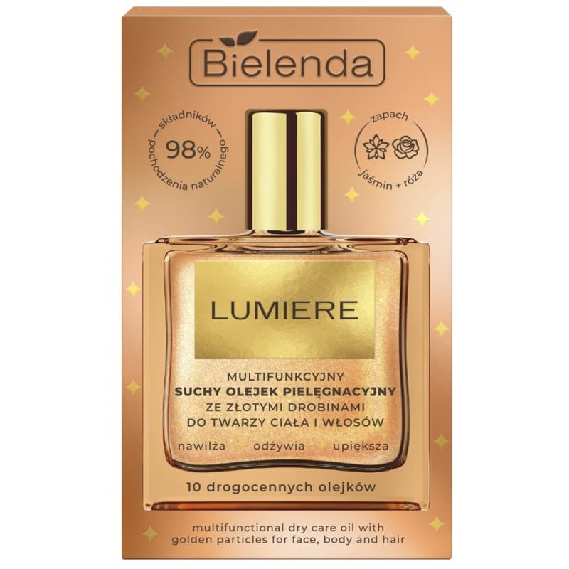 Lumiere Multifunkcyjny Suchy Olejek Pielęgnacyjny ze Złotymi Drobinami
