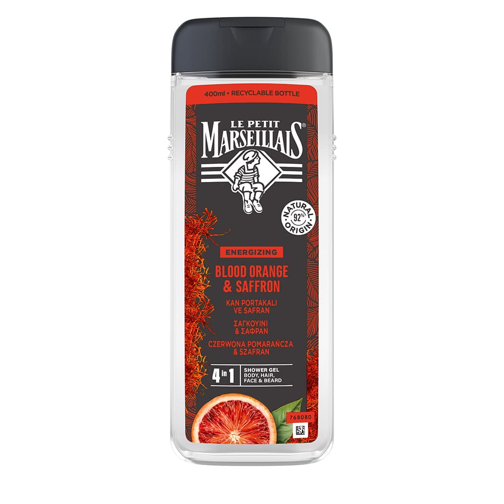 Le Petit Marseillais Żel pod Prysznic dla Mężczyzn 4w1 Czerwona Pomarańcza & Szafran