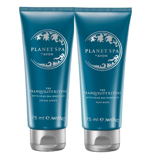 Planet Spa The Tranquillity Ritual Zestaw z minerałami z Morza Martwego do twarzy Maseczka + Peeling