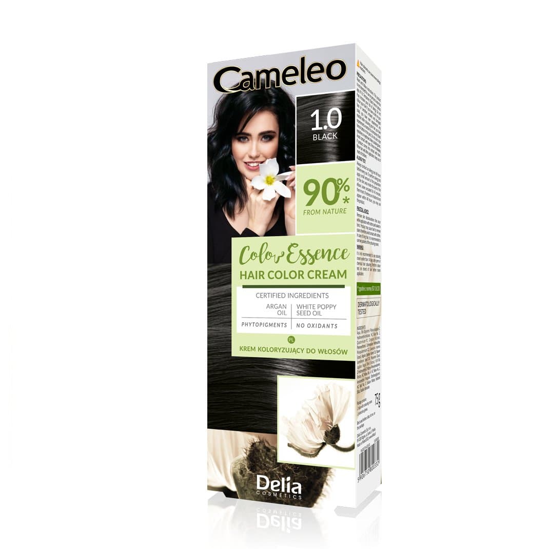 DELIA CAMELEO Color Essence krem do koloryzacji włosów jak henna ziołowa 1.0 Czerń