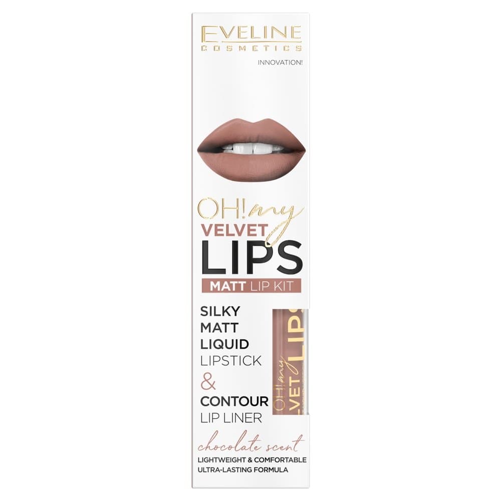 Cosmetics, Oh! My Velvet Lips, Zestaw matowa pomadka w płynie i konturówka, nr 11 Cookie Milkshake