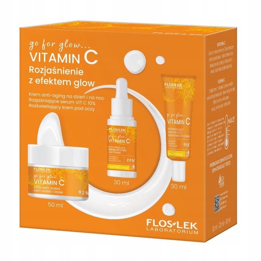 Go for Glow VITAMIN C Rozjaśnienie z efektem glow — zestaw kremu, serum i kremu pod oczy
