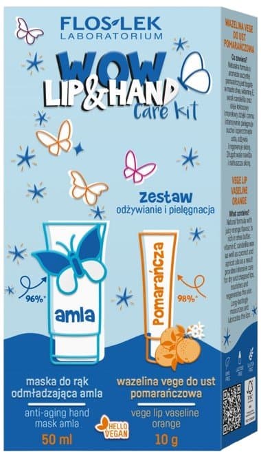 Lip & Hand Care WOW — zestaw maski Amla i pomadki pomarańczowej